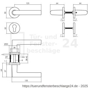Intersteel Living 0055 Türdrücker Broome auf Rosette 50x7 mm mit PZ-Rosetten Schwarz - D26009117 - afbeelding 2