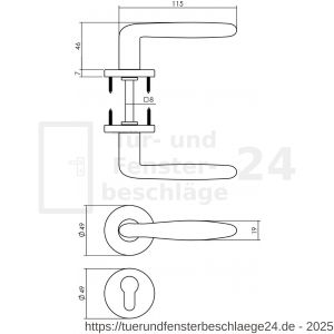 Intersteel Living 0200 Türdrücker Phobos auf Rosette 49x7 mm mit PZ-Rosetten Schwarz - D26008178 - afbeelding 2