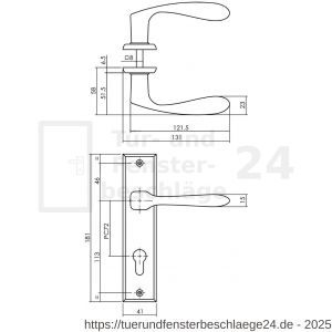 Intersteel Living 0201 Türdrücker Banaan auf Schild 181x41x6 mm PZ 72 mm Schwarz - D26009147 - afbeelding 2