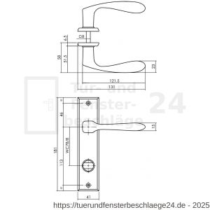 Intersteel Living 0201 Türdrücker Banaan auf Schild 181x41x6 mm mit Bad-WC 78 mm und 8 mm stift Schwarz - D26009148 - afbeelding 2