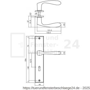 Intersteel Living 0211 Türdrücker Banaan auf schild 236x44x5 mm BB 72 mm Schwarz - D26009149 - afbeelding 2