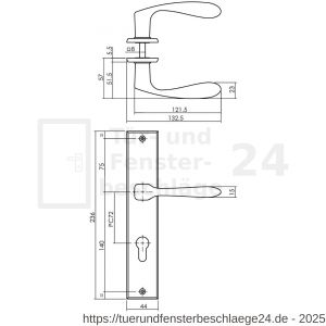 Intersteel Living 0211 Türdrücker Banaan auf schild 236x44x5 mm PZ 72 mm Schwarz - D26009150 - afbeelding 2