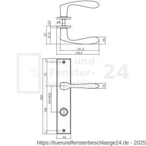 Intersteel Living 0211 Türdrücker Banaan auf schild 236x44x5 mm mit Bad-WC 78 mm und 8 mm stift Schwarz - D26009151 - afbeelding 2