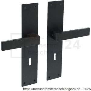 Intersteel Essentials 0571 Türdrücker Amsterdam auf Schild 250x55x2 mm BB 72 Edelstahl-Schwarz matt - D26008202 - afbeelding 1