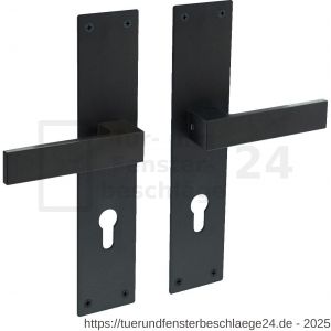 Intersteel Essentials 0571 Türdrücker Amsterdam auf Schild 250x55x2 mm PZ 72 Edelstahl-Schwarz matt - D26008204 - afbeelding 1