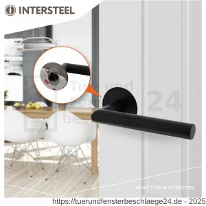 Intersteel Essentials 1583 Türdrücker Jura mit selbstklebender Rosette 55x2 mm Edelstahl-Schwarz matt - D26007018 - afbeelding 4
