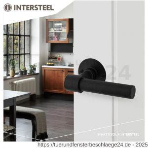 Intersteel Essentials 1670 Türdrücker L/L-model Recht auf Rosette 50x2mm Edelstahl/schwarz - D26008223 - afbeelding 4