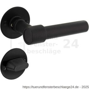 Intersteel Living 1670 Türdrücker L/L-model auf Rosette 50x2 mm mit Bad-WC 8 mm Stift Edelstahl-schwarz - D26010646 - afbeelding 1