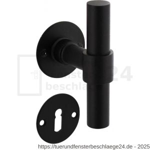 Intersteel Living 1671 Türdrücker L/T-model auf Rosette 50x2 mm mit BB-Rosetten Edelstahl-schwarz - D26010647 - afbeelding 1