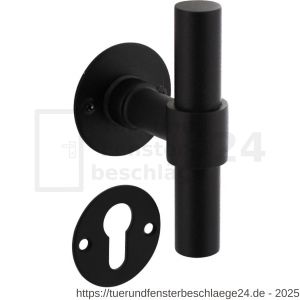 Intersteel Living 1671 Türdrücker L/T-model auf Rosette 50x2 mm mit PZ-Rosetten Edelstahl-schwarz - D26010648 - afbeelding 1