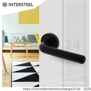Intersteel Essentials 1683 Türdrücker Agatha auf Rosette 53x8 mm Schwarz - D26008227 - afbeelding 3