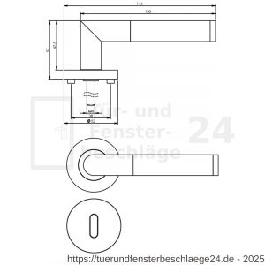 Intersteel Living 1693 Türdrücker Bastian auf Rosette 52x10 mm mit BB-Rosetten Schwarz - D26008236 - afbeelding 2