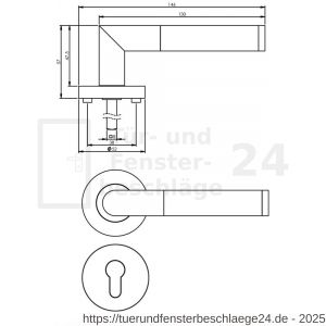 Intersteel Living 1693 Türdrücker Bastian auf Rosette 52x10 mm mit PZ-Rosetten Schwarz - D26008237 - afbeelding 2