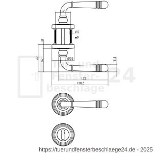 Intersteel Living 1725 Türdrücker Helena auf Rosette 54x9 mm mit Stütznocken und BB-Rosetten schwarz - D26010794 - afbeelding 3