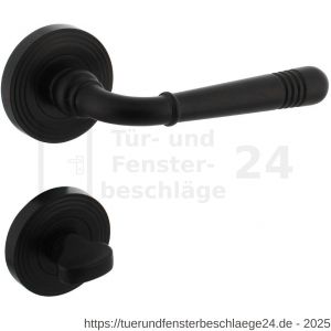 Intersteel Living 1725 Türdrücker Helena auf Rosette 54x9 mm mit Stütznocken und WC-Rosetten 8 mm Stift schwarz - D26010796 - afbeelding 1