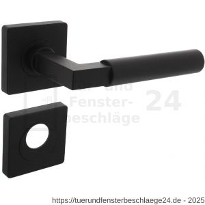 Intersteel Living 1741 Türdrücker Bau-Stil auf Rosette 55x55x10 mm mit RZ Rosetten mattschwarz - D26010271 - afbeelding 1