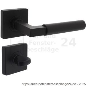 Intersteel Living 1741 Türdrücker Bau-Stil auf Rosette 55x55x10 mm mit Bad-WC 7 mm Stift mattschwarz - D26010272 - afbeelding 1