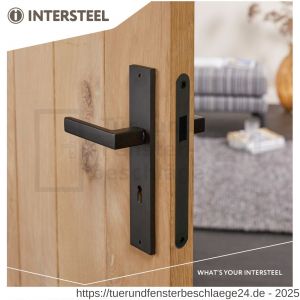 Intersteel Living 1742 Türdrücker Bau-Stil auf Schild 245x45 mm BB 72 mm mattschwarz - D26010277 - afbeelding 2