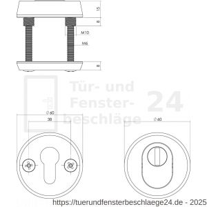 Intersteel Living 3750 Sicherheitsrosette SKG*** mit Kernziehschutz Aluminium Schwarz - D26008286 - afbeelding 3