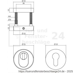 Intersteel Living 3755 Sicherheitsrosette mit Kernziehschutz Schwarz - D26007704 - afbeelding 2