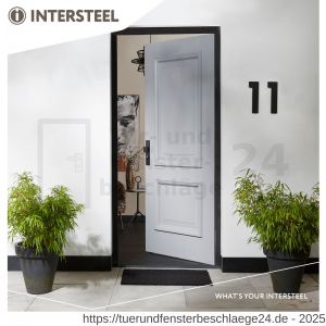Intersteel Living 3794 Schutzbeschlag Eckig SKG*** Griff-Drücker mit Profilzylinder 72 mm und Kernziehschutz Schwarz - D26009695 - afbeelding 4