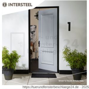Intersteel Living 3796 Schutzbeschlag SKG*** Griff-Klinke mit Profilzylinder 72 mm und Kernziehschutz Schwarz - D26008289 - afbeelding 4