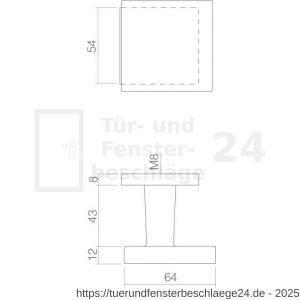 Intersteel Living 3930 Türknopf eckig Schwarz - D26006805 - afbeelding 2