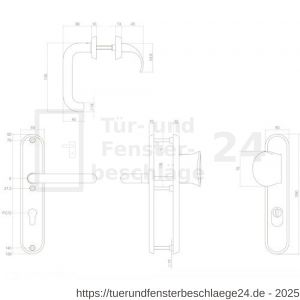 Intersteel Living 3960 Schutzbeschlag SKG*** mit Profilzylinder-Lochung 72 mm Schwarz oval Vordertürbeschlag mit Kernziehschutz - D26006806 - afbeelding 2