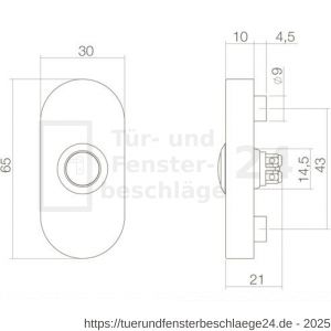 Intersteel Living 3990 Türklingel oval 65x30x10 mm Edelstahl-Schwarz matt - D26006810 - afbeelding 3