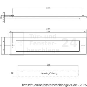 Intersteel Living 4000 Briefeinwurfklappe rechteckig Schwarz - D26007308 - afbeelding 2