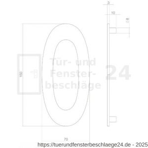 Intersteel Living 4020 Hausnummer 0 150 mm Edelstahl-Schwarz matt - D26006816 - afbeelding 2