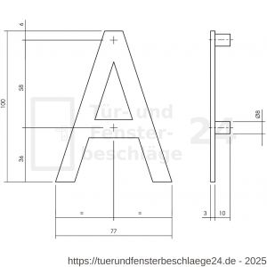 Intersteel Living 4026 Hausbuchstabe A 100 mm mattschwarz - D26009941 - afbeelding 2