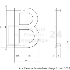 Intersteel Living 4026 Hausbuchstabe B 100 mm mattschwarz - D26009942 - afbeelding 2
