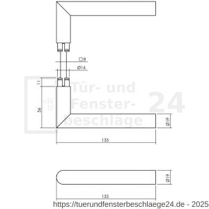 Intersteel Living 4057 Türdrücker Jura auf quadratische massive Rosette 53x53x10 mm Edelstahl schwarz Hintertürbeschlag - D26009948 - afbeelding 2