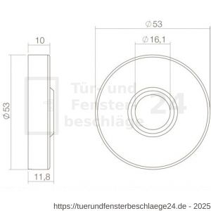 Intersteel Living 4057 Basis Haustürset Schutzbeschlag SKG*** rund Edelstahl schwarz mit Kernziehschutz - D26009949 - afbeelding 4