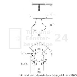 Intersteel Living 4057 Haustürset Schutzbeschlag SKG*** rund Rosette Edelstahl schwarz mit Kerziehschutz - D26009950 - afbeelding 2