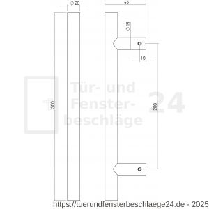 Intersteel Living 4324 Stoßgriff T-Modell 20 mm â€“ 300 mm Edelstahl-Schwarz matt - D26007753 - afbeelding 2