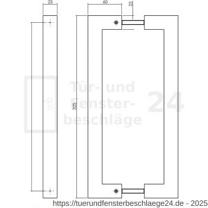 Intersteel Living 4330 Stossgriffe quadratisch paarweise 325x60x25 mm mattschwarz - D26010331 - afbeelding 2