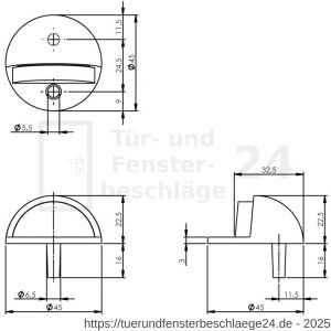 Intersteel Living 4420 Türstopper Rund Bodenmontage Schwarz - D26000979 - afbeelding 3