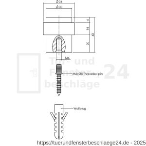 Intersteel Living 4420 Türstopper Bodenmontage 30x40 mm Schwarz - D26009196 - afbeelding 3