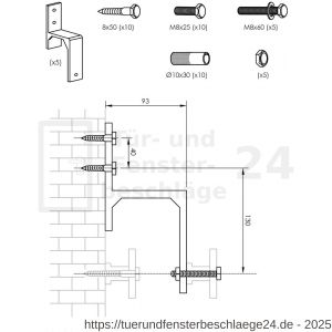 Intersteel Living 4501 Satz von 5 Wandhalterung für parallel platzierte Schiebetüren Schwarz - D26008322 - afbeelding 3