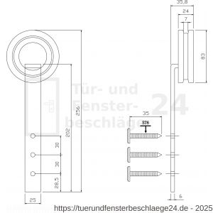 Intersteel Living 4501 2-teiliges Laufrollen-Set Modern 255 mm Schwarz - D26008333 - afbeelding 2