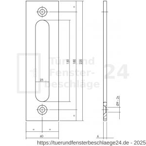 Intersteel Living 4501 Griffmuschel zum Anschrauben 220x60x6 mm Schwarz - D26009953 - afbeelding 2