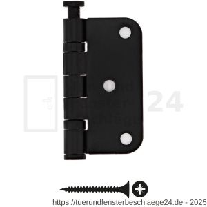Intersteel Living 4625 Kugellagerscharnier abgerundet76x76x2,5 mm bis 50 kg Schwarz - D26008337 - afbeelding 2