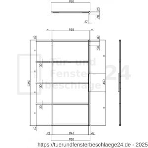 Intersteel Living 4916 DIY-Schiebetür Cubo schwarz inklusive mattiertem glas 2350x980x28 mm mit schwarzem Schiebetürsystem Basic Top - D26009963 - afbeelding 4
