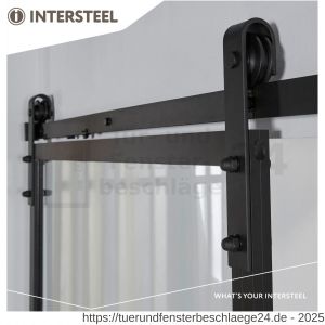 Intersteel Living 4911 DIY-Schiebetür Cubo schwarz inklusive transparentem glas 2350x980x28 mm mit schwarzem Schiebetürsystem Basic - D26009958 - afbeelding 4