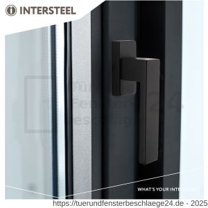 Intersteel Living 6156 Fenstergriff Amsterdam auf rechteckiger Rosette Edelstahl schwarz - D26010337 - afbeelding 2