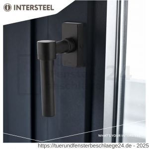 Intersteel Living 6156 Fenstergriff L-Modell auf rechteckiger Rosette Edelstahl schwarz - D26010338 - afbeelding 2