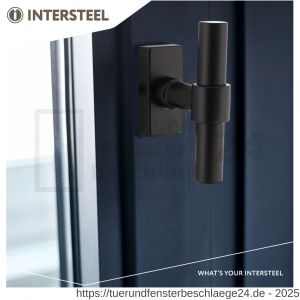 Intersteel Living 6156 Fenstergriff T-Modell auf rechteckiger Rosette Edelstahl schwarz - D26010339 - afbeelding 3