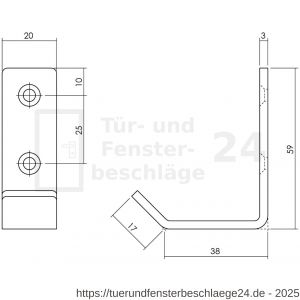 Intersteel Living 6950 Kleiderhaken gebogen 20x60 mm Schwarz - D26009211 - afbeelding 2